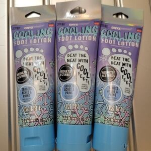 Set Of 3 New Onyx Cooling Foot Lotion Mint